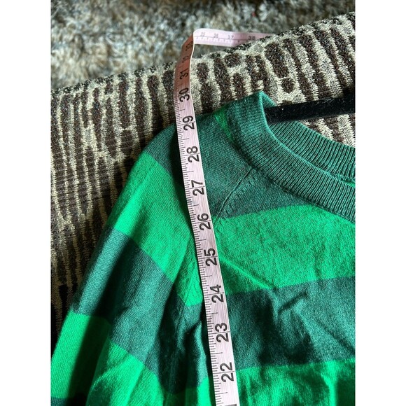Twiggy London Womens Sweater Streetwear Rugby Stripe Preppy L Cashmere Green - Picture 5 of 6
